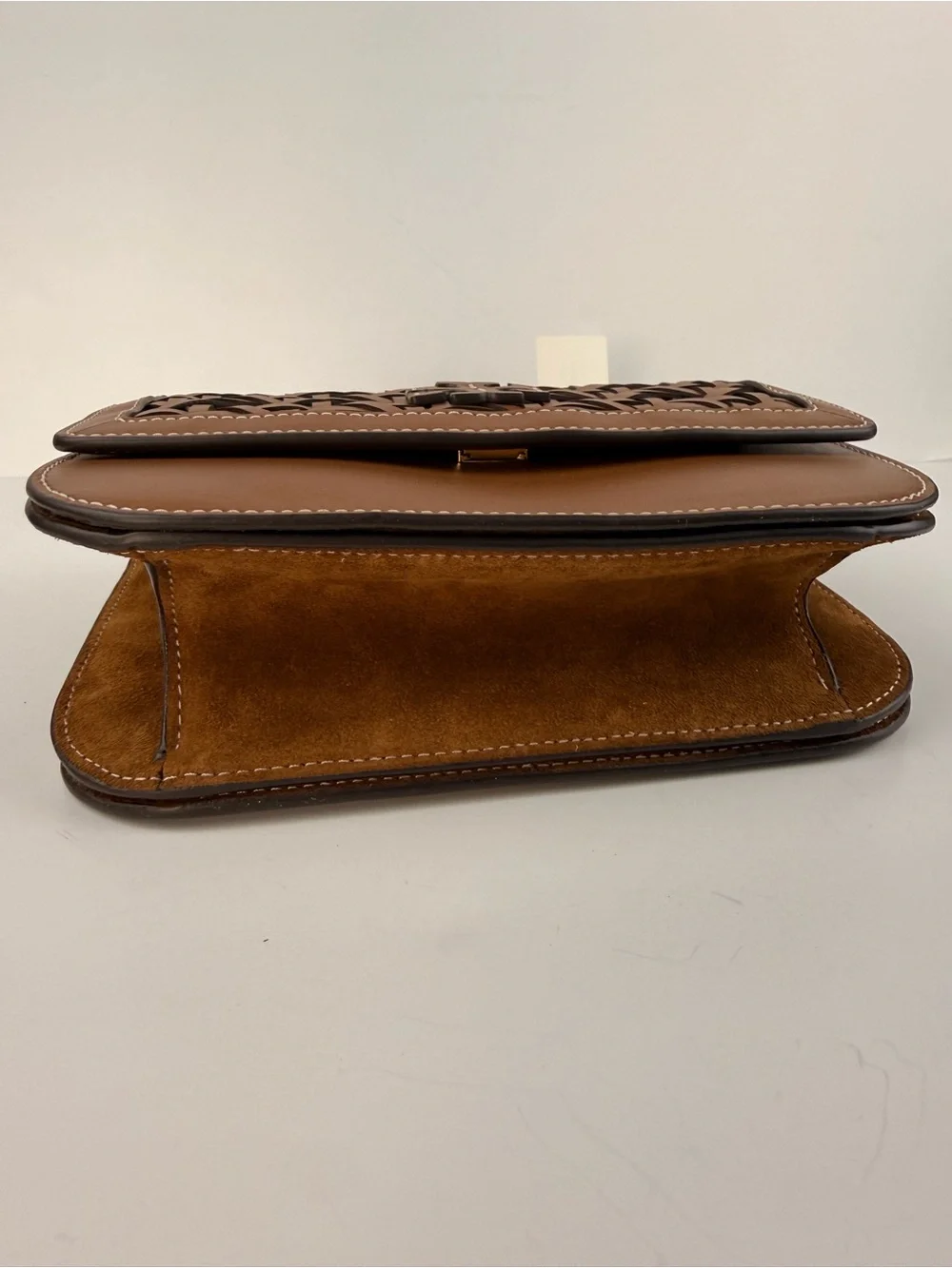 Tory Burch Britten Basket-Weave Small Adjustable Shoulder Bag Moose Brown $598